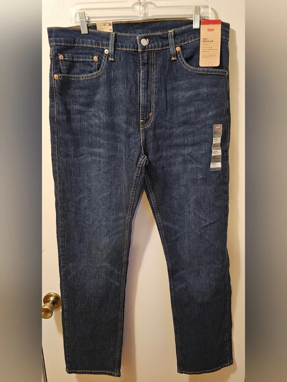 Levis 505 Regular Fit Straight Leg Jeans Men's Size 36x32 Blue Denim NWT
